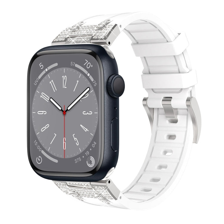 Silicone Strap with Rhinestones for Apple Watch SE 2022 44mm | 7 45mm | 6 44mm | 5 44mm | 4 44mm