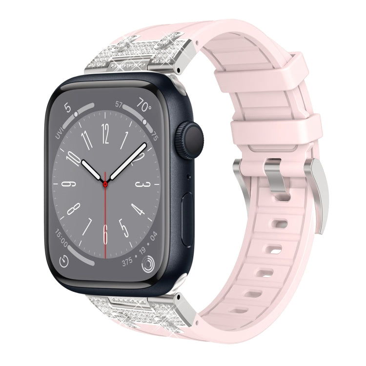 Silicone Strap with Rhinestones for Apple Watch SE 2022 44mm | 7 45mm | 6 44mm | 5 44mm | 4 44mm
