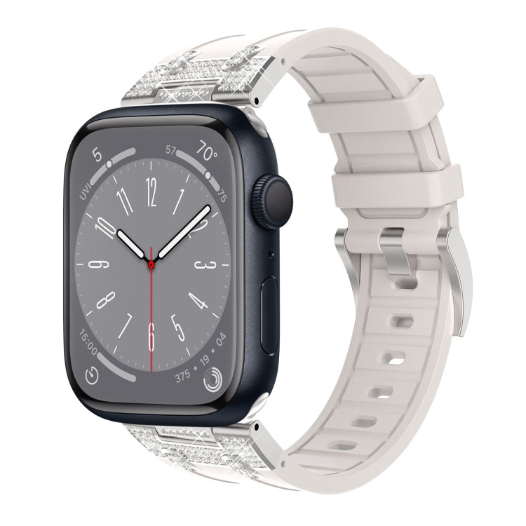 Silicone Strap with Rhinestones for Apple Watch SE 2022 44mm | 7 45mm | 6 44mm | 5 44mm | 4 44mm