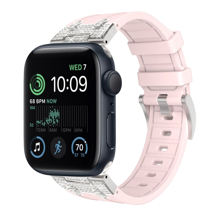 Silicone Strap with Rhinestones for Apple Watch SE 2022 44mm | 7 45mm | 6 44mm | 5 44mm | 4 44mm