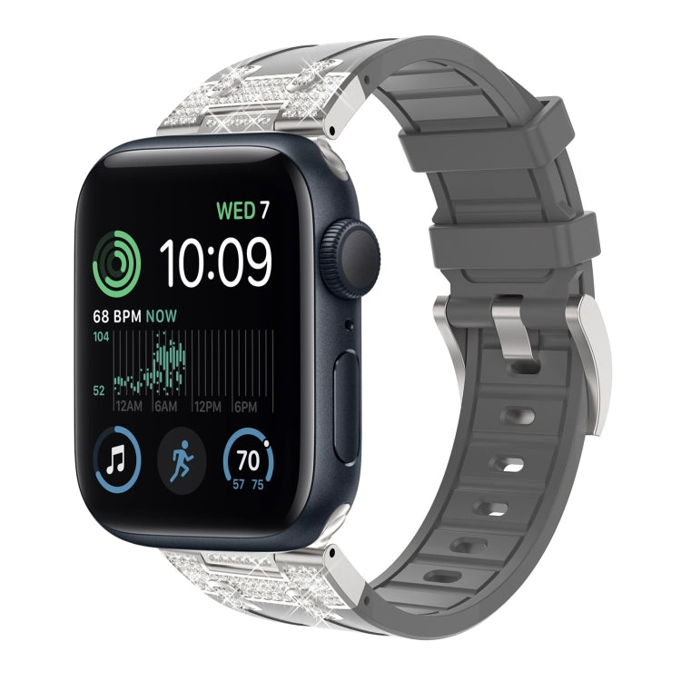 Silicone Strap with Rhinestones for Apple Watch SE 2022 44mm | 7 45mm | 6 44mm | 5 44mm | 4 44mm