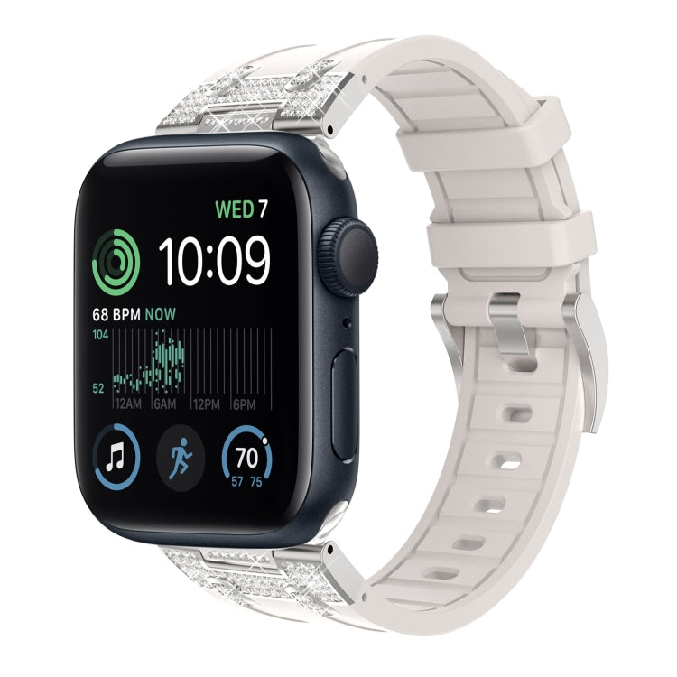 Silicone Strap with Rhinestones for Apple Watch SE 2022 44mm | 7 45mm | 6 44mm | 5 44mm | 4 44mm