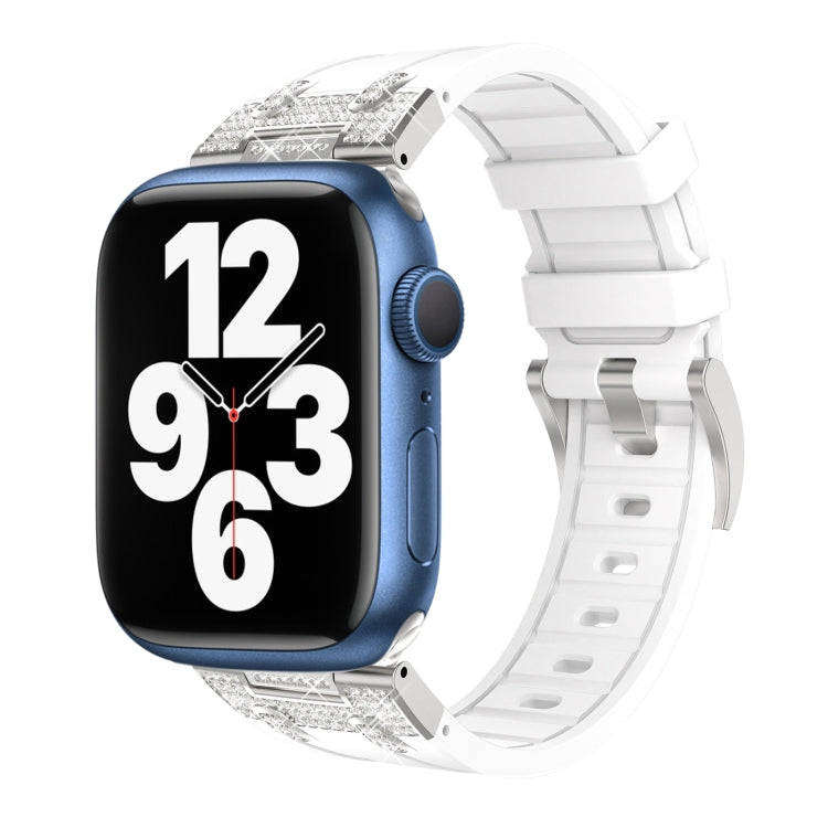 Silicone Strap with Rhinestones for Apple Watch SE 2022 44mm | 7 45mm | 6 44mm | 5 44mm | 4 44mm