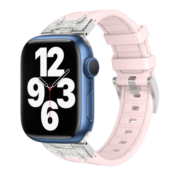Silicone Strap with Rhinestones for Apple Watch SE 2022 44mm | 7 45mm | 6 44mm | 5 44mm | 4 44mm