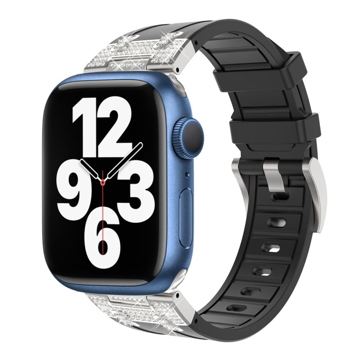 Silicone Strap with Rhinestones for Apple Watch SE 2022 44mm | 7 45mm | 6 44mm | 5 44mm | 4 44mm