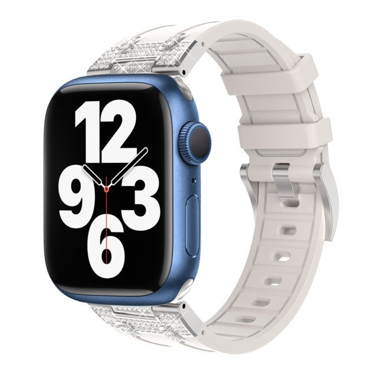 Silicone Strap with Rhinestones for Apple Watch SE 2022 44mm | 7 45mm | 6 44mm | 5 44mm | 4 44mm