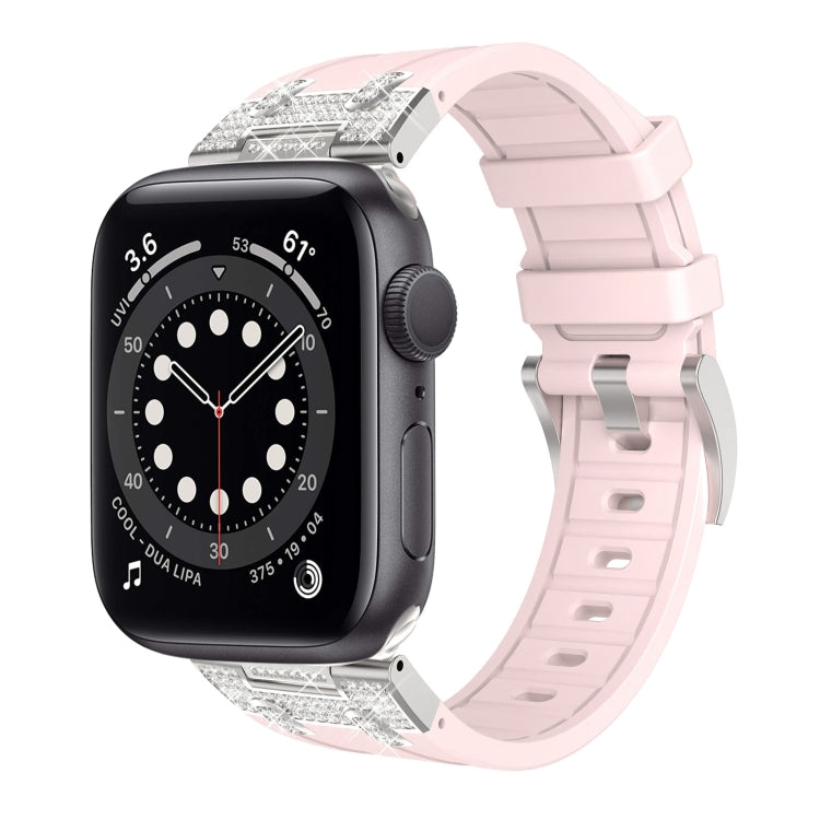Silicone Strap with Rhinestones for Apple Watch SE 2022 44mm | 7 45mm | 6 44mm | 5 44mm | 4 44mm