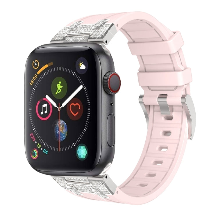 Silicone Strap with Rhinestones for Apple Watch 3 42mm