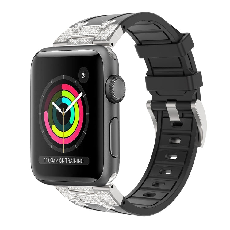 Silicone Strap with Rhinestones for Apple Watch 3 42mm