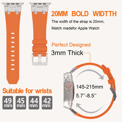 Silicone Rhinestone Band for Apple Watch SE 2023 44mm | Ultra 2 49mm | 9 45mm | Ultra 49mm | 8 45mm