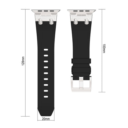 Silicone Strap with Rhinestones for Apple Watch SE 2022 44mm | 7 45mm | 6 44mm | 5 44mm | 4 44mm