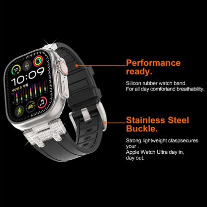 Silicone Rhinestone Band for Apple Watch SE 2023 44mm | Ultra 2 49mm | 9 45mm | Ultra 49mm | 8 45mm