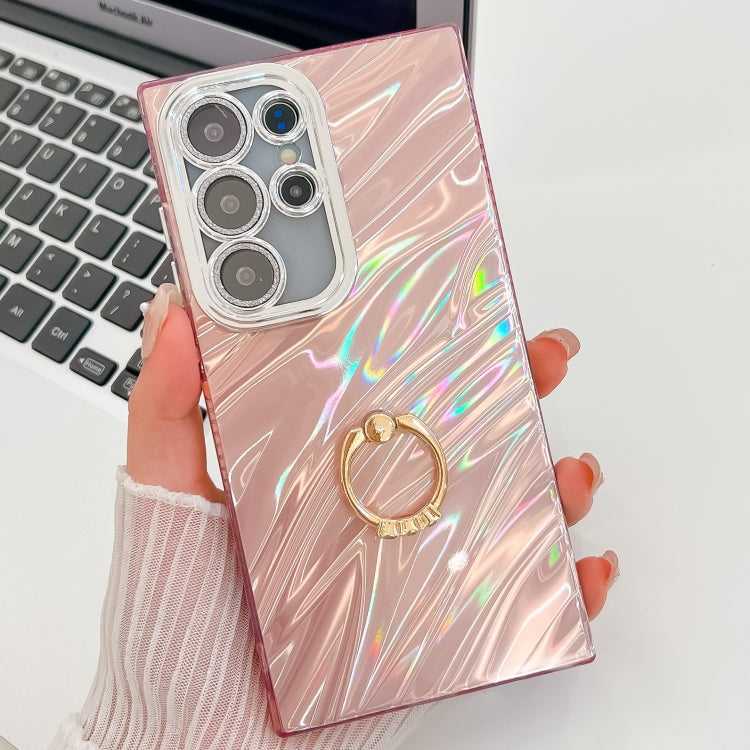 Glitzer TPU Handyhülle mit Ringhalter für Samsung Galaxy S25 Ultra 5G