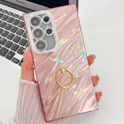 Glitzer TPU Handyhülle mit Ringhalter für Samsung Galaxy S25 Ultra 5G
