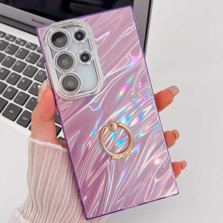 Glitzer TPU Handyhülle mit Ringhalter für Samsung Galaxy S25 Ultra 5G