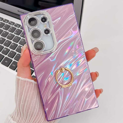 Glitzer TPU Handyhülle mit Ringhalter für Samsung Galaxy S25 Ultra 5G