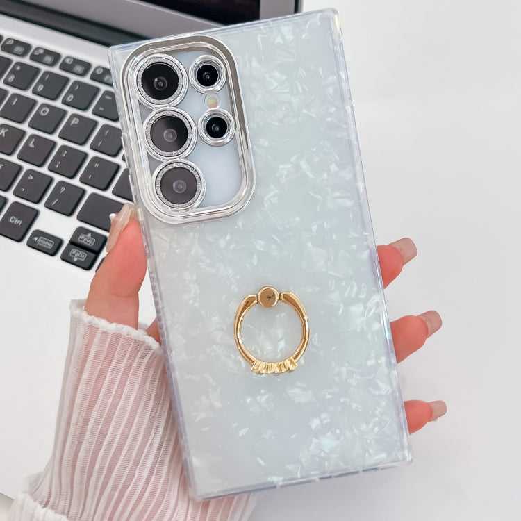Glitzer TPU Handyhülle mit Ringhalter für Samsung Galaxy S25 Ultra 5G
