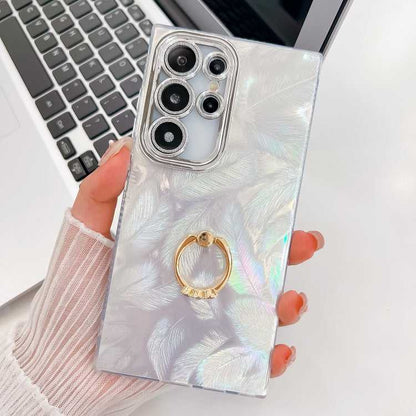 Glitzer TPU Handyhülle mit Ringhalter für Samsung Galaxy S25 Ultra 5G