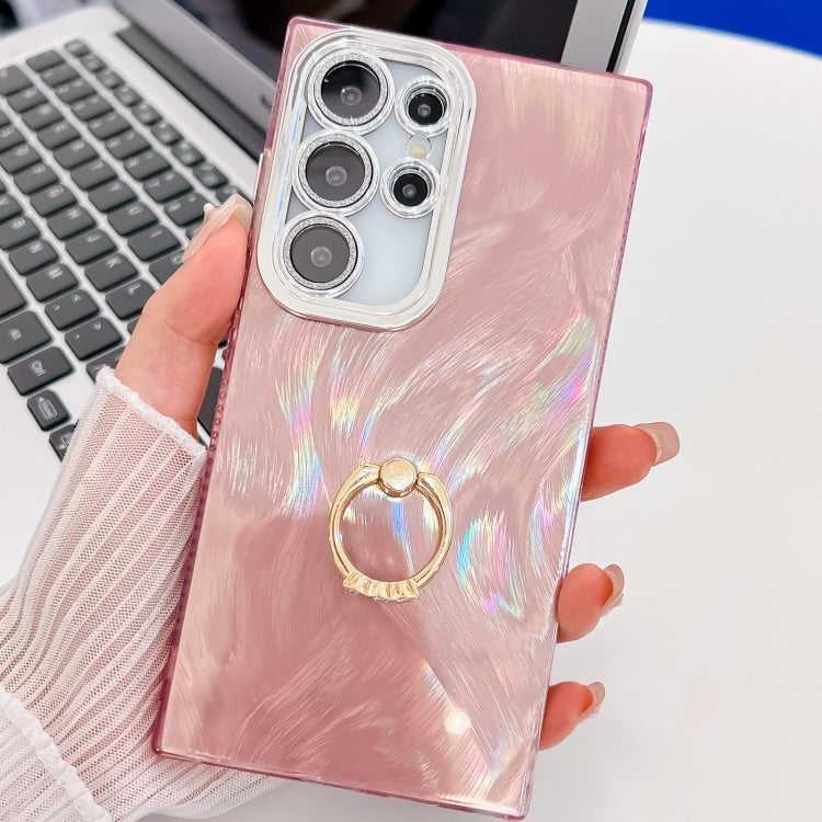 Glitzer TPU Handyhülle mit Ringhalter für Samsung Galaxy S25 Ultra 5G