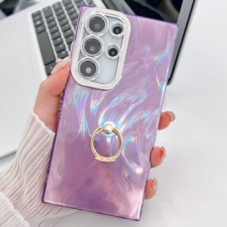 Glitzer TPU Handyhülle mit Ringhalter für Samsung Galaxy S25 Ultra 5G