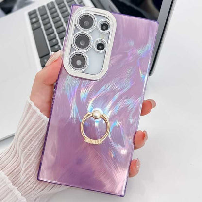 Glitzer TPU Handyhülle mit Ringhalter für Samsung Galaxy S25 Ultra 5G