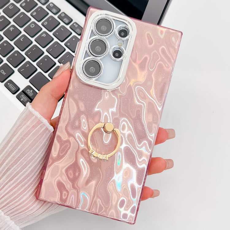 Glitzer TPU Handyhülle mit Ringhalter für Samsung Galaxy S25 Ultra 5G