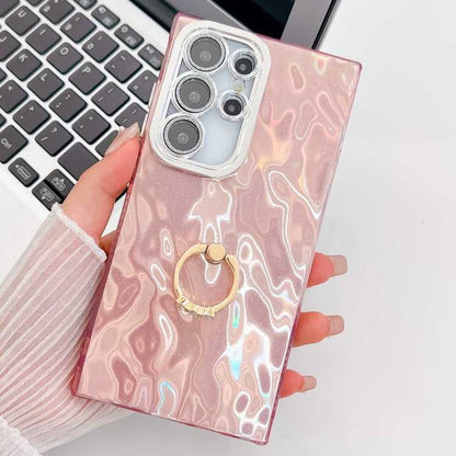 Glitzer TPU Handyhülle mit Ringhalter für Samsung Galaxy S25 Ultra 5G