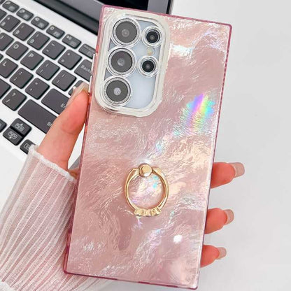 Glitzer TPU Handyhülle mit Ringhalter für Samsung Galaxy S25 Ultra 5G