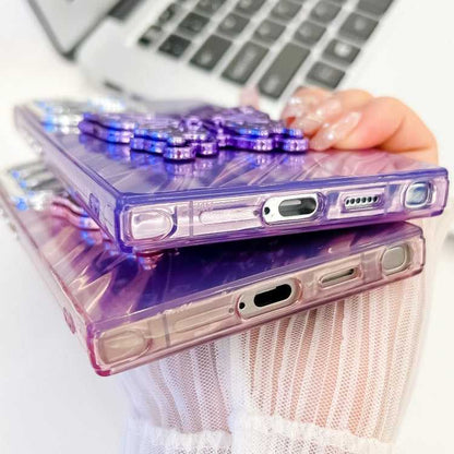 Überzug Glitzer Textur Schmetterlingshalter TPU Handyhülle mit Linsenfolie, For Samsung Galaxy A55 5G