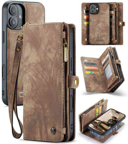 CaseMe multifunktionale Leder Handyhülle für iPhone 16e | 16 | 16 Plus | 16 Pro | 16 PRO Max