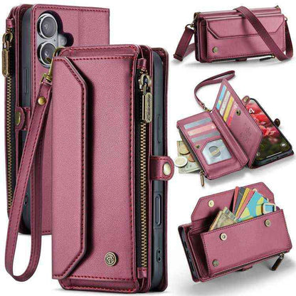 CaseMe Leder RFID Klappetui mit Geldbörse für iPhone 16e | 16 Pro Max | 16 Pro | 16 Plus | 16