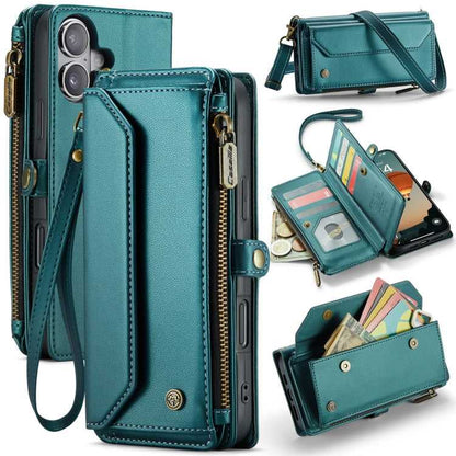 CaseMe Leder RFID Klappetui mit Geldbörse für iPhone 16e | 16 Pro Max | 16 Pro | 16 Plus | 16