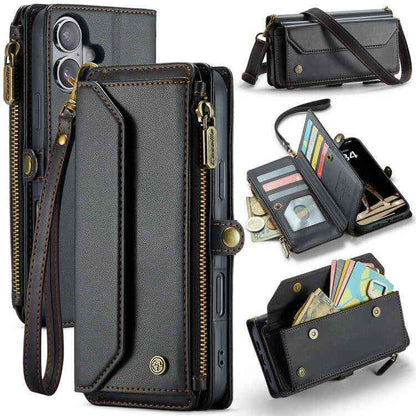 CaseMe Leder RFID Klappetui mit Geldbörse für iPhone 16e | 16 Pro Max | 16 Pro | 16 Plus | 16
