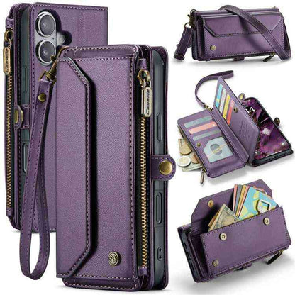 CaseMe Leder RFID Klappetui mit Geldbörse für iPhone 16e | 16 Pro Max | 16 Pro | 16 Plus | 16