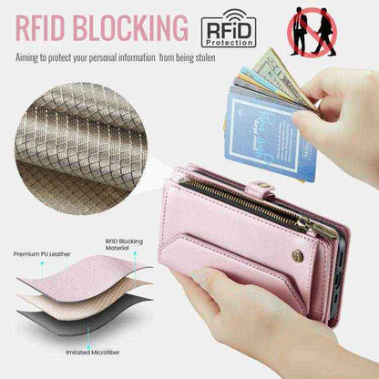 CaseMe Leder RFID Klappetui mit Geldbörse für iPhone 16e | 16 Pro Max | 16 Pro | 16 Plus | 16