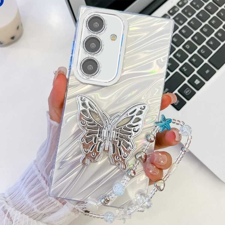 Beschichtung Glitter Objektiv Film Textur Schmetterling Halter Armband Telefon Fall, For Samsung Galaxy A36 5G
