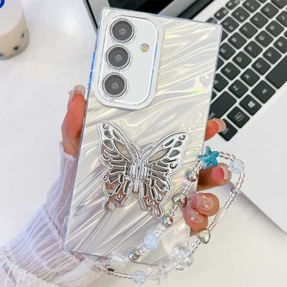 Beschichtung Glitter Objektiv Film Textur Schmetterling Halter Armband Telefon Fall, For Samsung Galaxy A36 5G