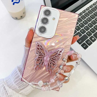 Beschichtung Glitter Objektiv Film Textur Schmetterling Halter Armband Telefon Fall, For Samsung Galaxy A36 5G