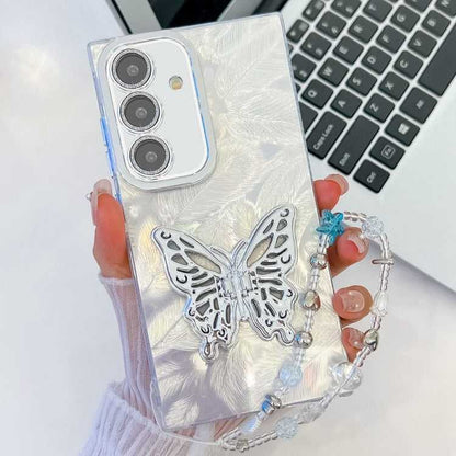 Beschichtung Glitter Objektiv Film Textur Schmetterling Halter Armband Telefon Fall, For Samsung Galaxy A36 5G
