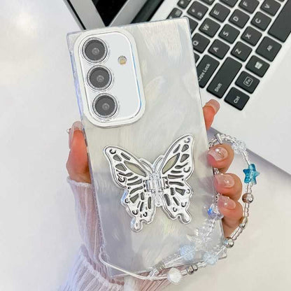 Beschichtung Glitter Objektiv Film Textur Schmetterling Halter Armband Telefon Fall, For Samsung Galaxy A36 5G
