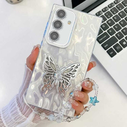 Beschichtung Glitter Objektiv Film Textur Schmetterling Halter Armband Telefon Fall, For Samsung Galaxy A36 5G