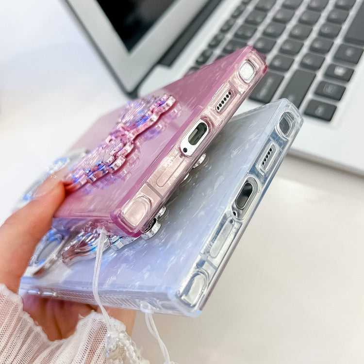 Beschichtung Glitter Objektiv Film Textur Schmetterling Halter Armband Telefon Fall, For Samsung Galaxy A36 5G