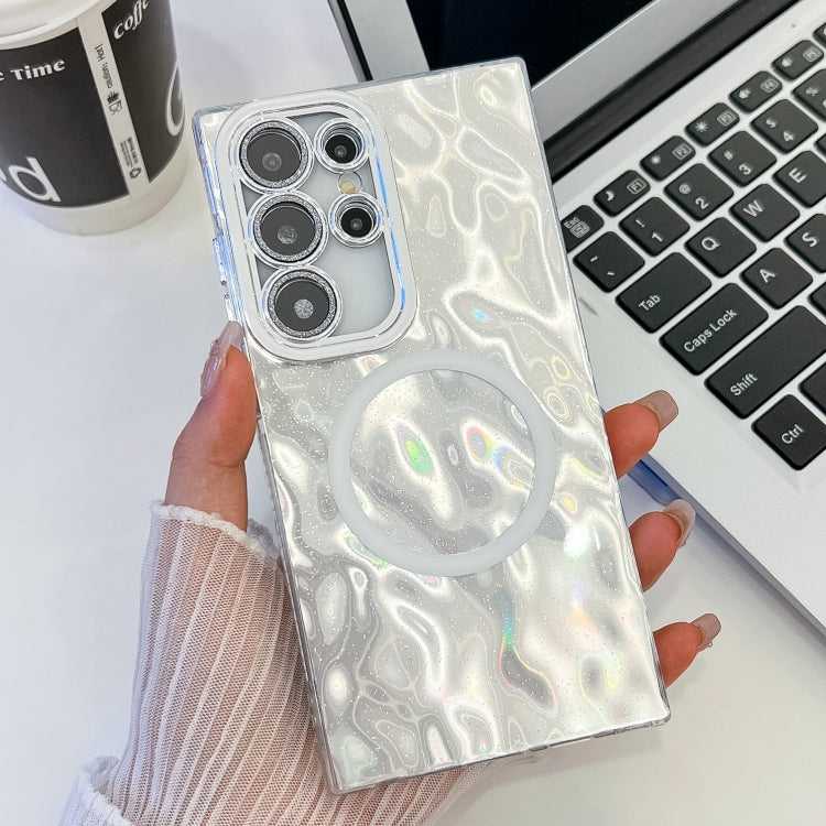 Plating Texture MagSafe TPU-Telefonhülle mit Glitzerlinsenfolie, For Samsung Galaxy S23 Ultra 5G