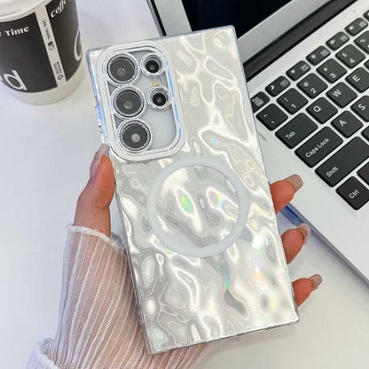 Plating Texture MagSafe TPU-Telefonhülle mit Glitzerlinsenfolie, For Samsung Galaxy S23 Ultra 5G