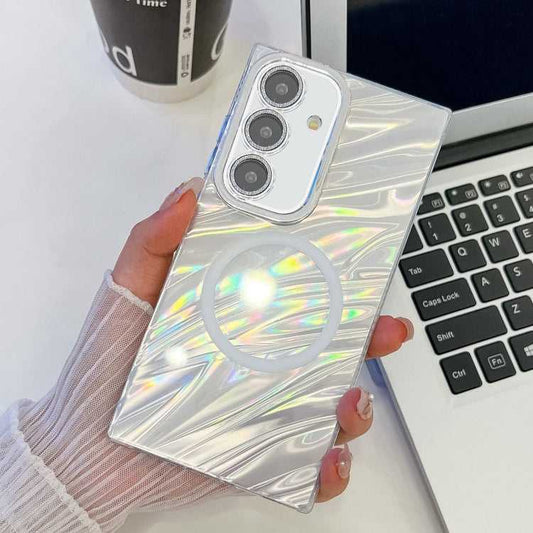 Plating Texture MagSafe TPU-Telefonhülle mit Glitzerlinsenfolie, For Samsung Galaxy A54 5G