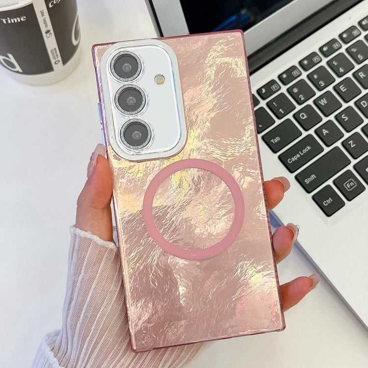 Plating Texture MagSafe TPU-Telefonhülle mit Glitzerlinsenfolie, For Samsung Galaxy A54 5G