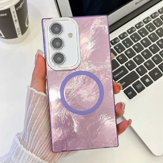 Plating Texture MagSafe TPU-Telefonhülle mit Glitzerlinsenfolie, For Samsung Galaxy A54 5G