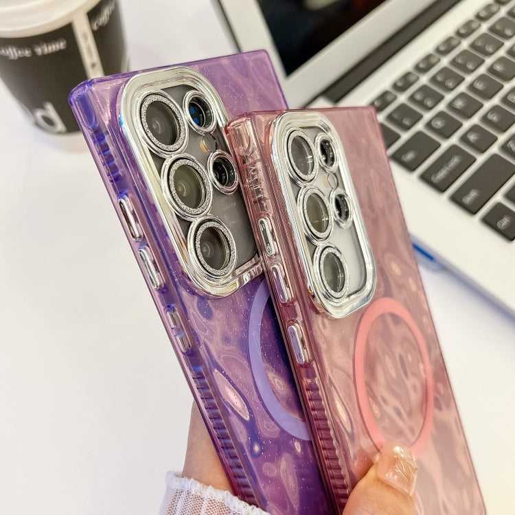 Plating Texture MagSafe TPU-Telefonhülle mit Glitzerlinsenfolie, For Samsung Galaxy A54 5G