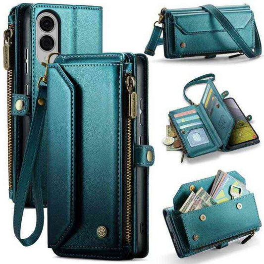 MagSafe Leder Handyhülle Geldbörse für Samsung Galaxy S25 Edge | A56 | A36 | S24 FE