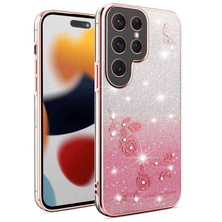 All-Inclusive-Telefonhülle mit Farbverlauf und Glitzerblume, For Samsung Galaxy A36, For Samsung Galaxy S25 5G, For Samsung Galaxy S25+ 5G, For Samsung Galaxy S25 Ultra 5G, For Samsung Galaxy A16 5G, For Samsung Galaxy A06 4G, For Samsung Galaxy S24 FE 5G